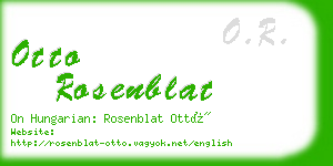 otto rosenblat business card